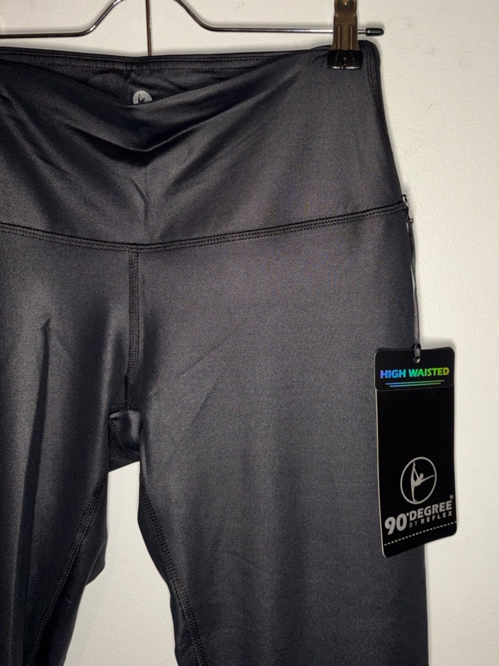 90 Degree By Reflex Black Active Leggings with Branded Waistband
